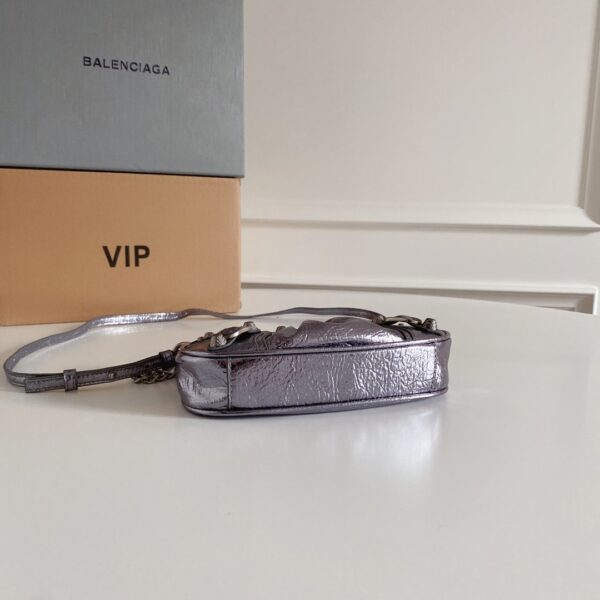 Balenciaga Le Cagole Mini Armpit Bag - Silver - Image 4