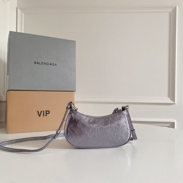 Balenciaga Le Cagole Mini Armpit Bag - Silver - Image 5