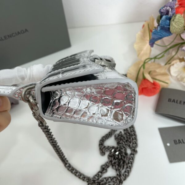 Balenciaga Super Mini Hourglass Bag - Silver - Image 4