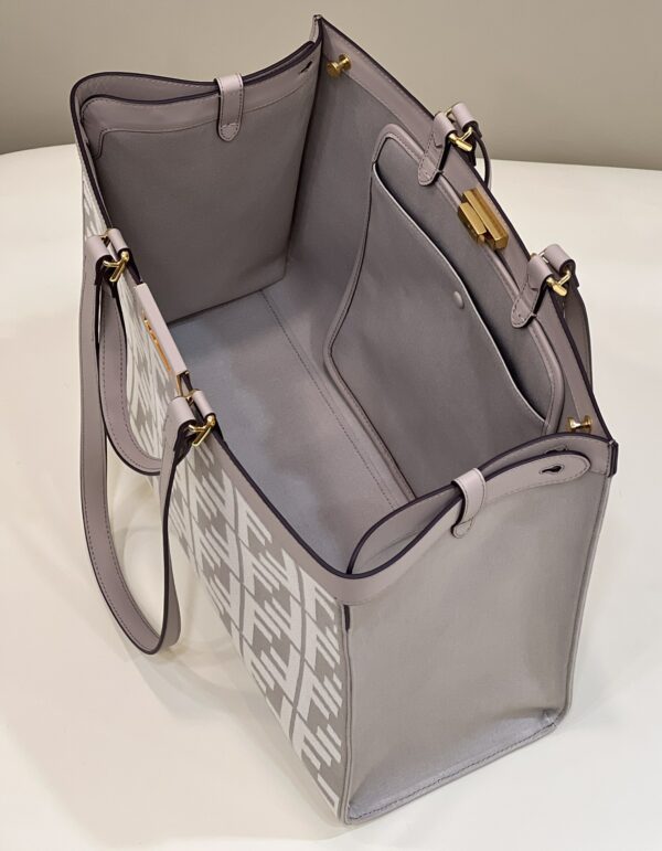 Fendi Peekaboo Tote Handbag - Gray - Image 2