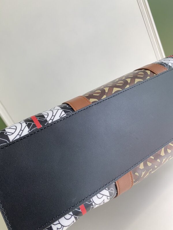 Burberry Monogram Stripe E Canvas Small Tote Bag - Image 4