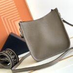 Prada Mini Shoulder Double Strap Bag - Gray - Image 4