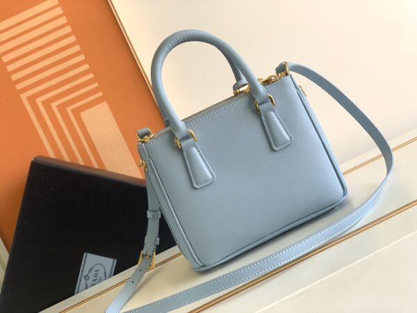 Prada Galleria Mini Killer Handbag - Light Blue - Image 4