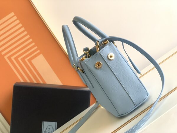 Prada Galleria Mini Killer Handbag - Light Blue - Image 5