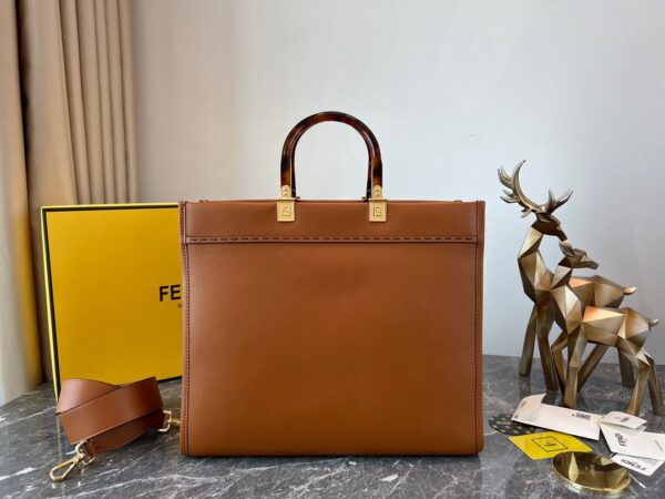 Fendi Sunshine Small Tote Bag - Brown - Image 4