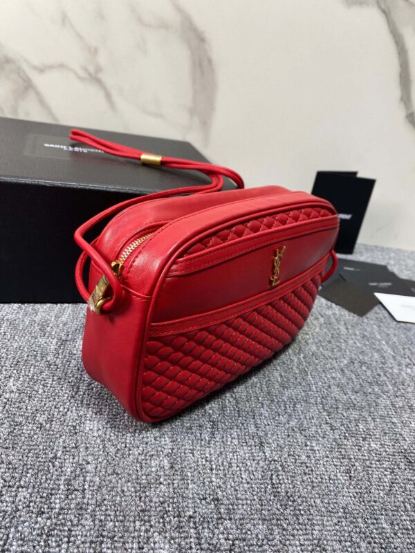 YSL Women Saint Laurent Victoire Leather Handbag - Red - Image 3