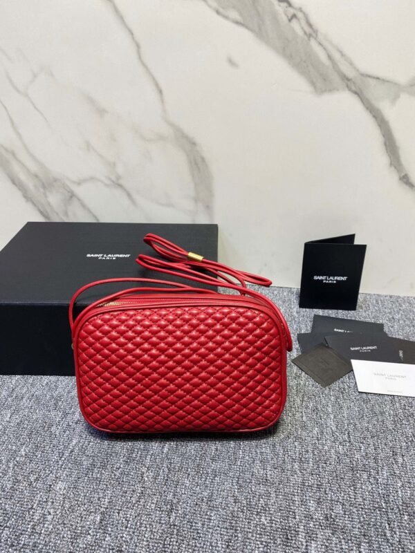 YSL Women Saint Laurent Victoire Leather Handbag - Red - Image 2