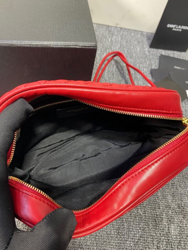 YSL Women Saint Laurent Victoire Leather Handbag - Red - Image 4