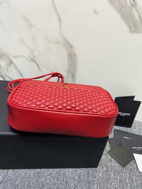 YSL Women Saint Laurent Victoire Leather Handbag - Red - Image 5