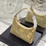 Prada Hobo Diamond Armpit Bag - Gold - Image 4