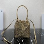 Prada New Crystal Bucket Bag - Gold - Image 5