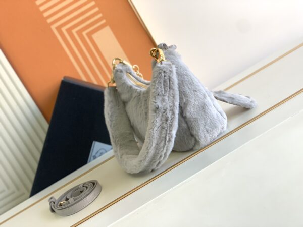Prada Plush Three-In-One Handbag - Gray - Image 5