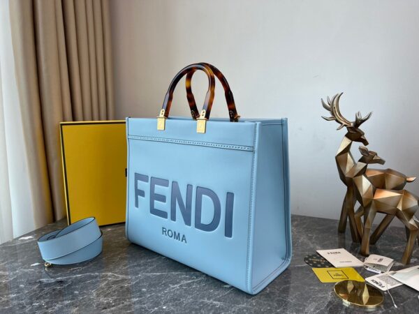 Fendi Sunshine Small Tote Bag - Sky Blue - Image 2