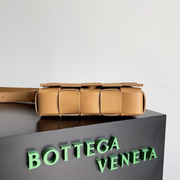 Bottega Veneta Sheepskin Grid Cassette Mini Handbag - Brown - Image 4