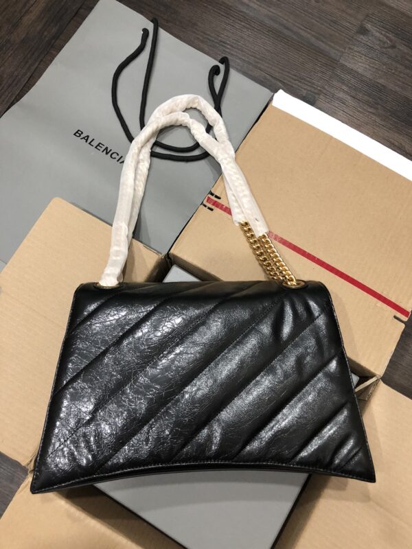 Balenciaga Small Flower Gold Buckle Chain Bag - Black - Image 2