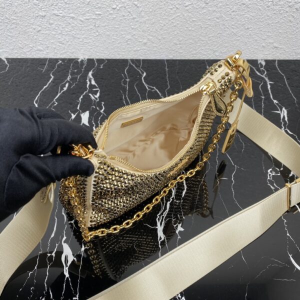 Prada Mini Sparkling Diamond Three-In-One Handbag - Gold - Image 3
