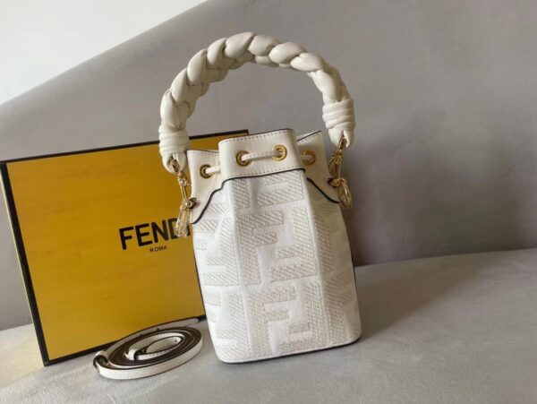 Fendi Mon Tresor Small Bucket Bag - White - Image 3