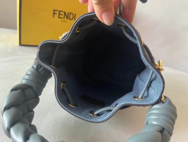 Fendi Mon Tresor Small Bucket Bag - Gray/Blue - Image 3
