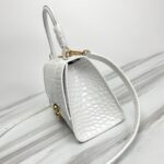 Balenciaga Hourglass Crocodile Sand bag (Golden Buckle) - White - Image 4