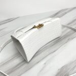Balenciaga Hourglass Crocodile Sand bag (Golden Buckle) - White - Image 5