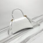 Balenciaga Hourglass Crocodile Sand bag (Golden Buckle) - White - Image 3