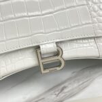 Balenciaga Hourglass Crocodile Sand bag (Silver Buckle) - White - Image 2