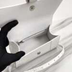 Balenciaga Hourglass Crocodile Sand bag (Silver Buckle) - White - Image 3
