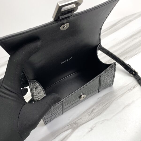 Balenciaga Hourglass Small Bag (Silver Buckle) - Black - Image 2