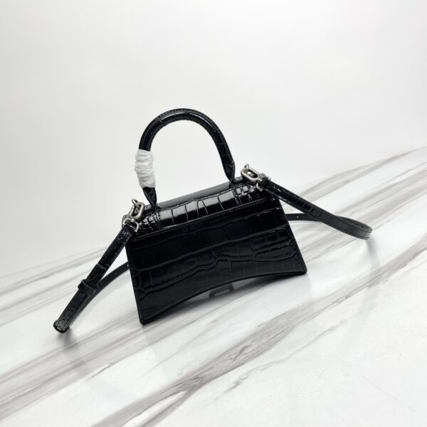 Balenciaga Hourglass Small Bag (Silver Buckle) - Black - Image 3