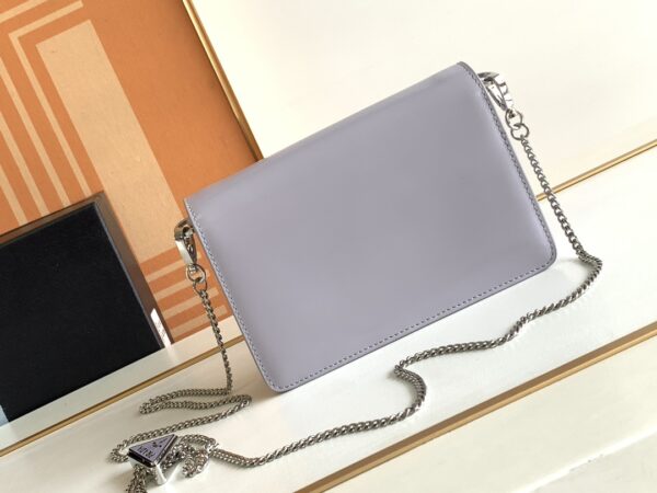 Prada Large Triangular Flip Cover Handbag - Purple - Image 3