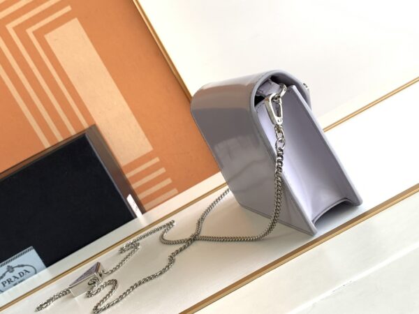 Prada Large Triangular Flip Cover Handbag - Purple - Image 4