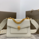 Bulgari Serpenti Forever Maxi Chain Small Lambskin Crossbody Bag - White