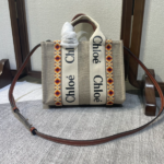 Chloe Woody Diamond Embroidered Small Tote Bag