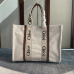 Chloe Lamb Wool Woody Large Tote Bag - Brown