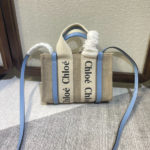 Chloe Woody Mini Shoulder Strap Tote Bag - Blue