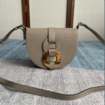 Chloe Darryl Elegant Light Gray Saddle Bag
