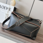 Celine Loewe Satin Cow Leather Puzzle Large Handbag - Black