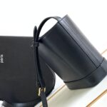 Celine Cuir Triomphe Mini Smooth Cow Leather Bucket Bag - Black - Image 5