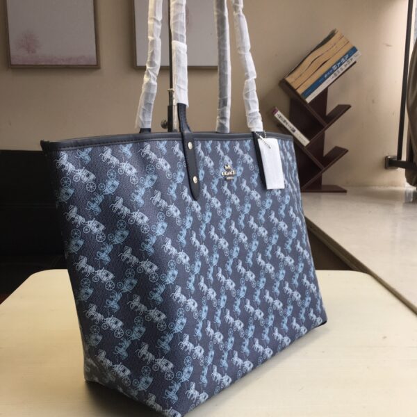 Coach Carriage Double-sided Tote Bag - Blue - Image 5