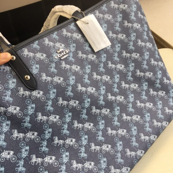 Coach Carriage Double-sided Tote Bag - Blue - Image 2
