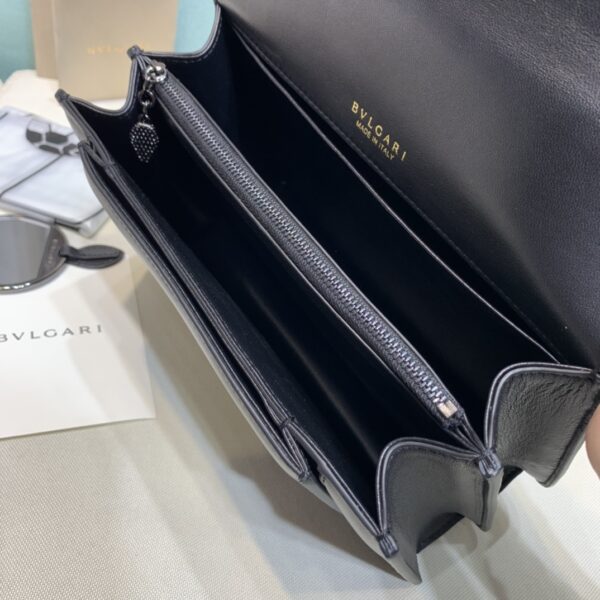 Bulgari Maxi Chain Small Lambskin Crossbody Bag - Black - Image 2