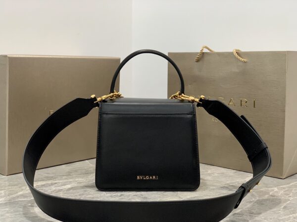 Bulgari Maxi Chain Magenta Spinel Purple Lambskin Small Handbag - Black - Image 3