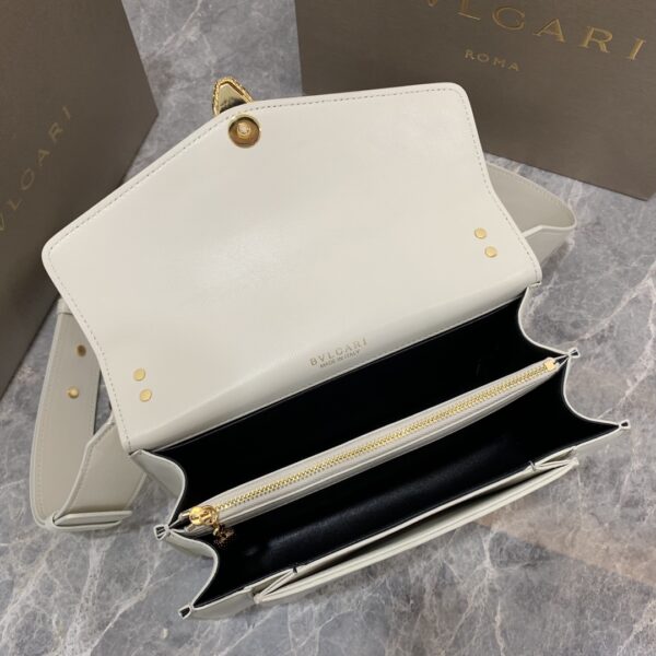 Bulgari Maxi Chain Small Lambskin Crossbody Bag - White - Image 2