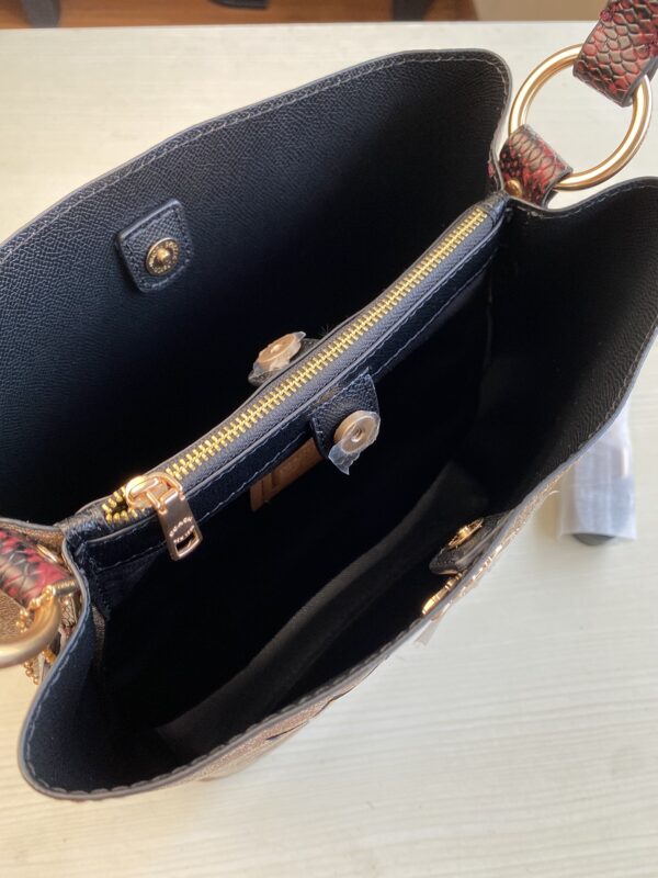 Coach Medium Size Dinosaur Graffiti Bucket Bag - Cream - Image 3