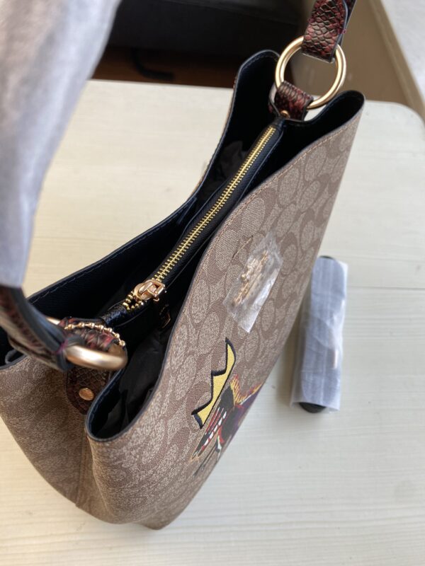 Coach Medium Size Dinosaur Graffiti Bucket Bag - Cream - Image 2