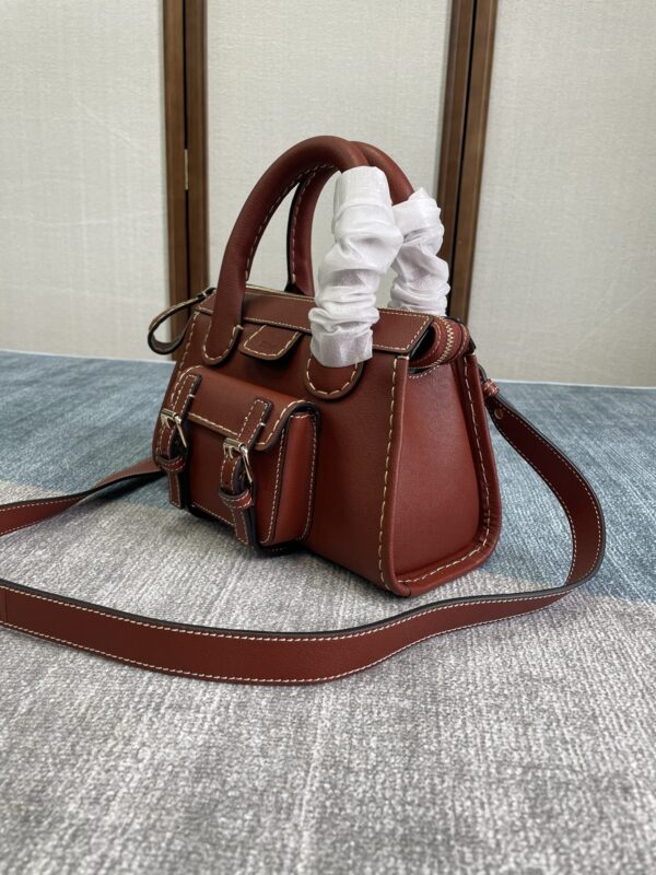 Chloe Edith Buffalo Leather Mini Handbag - Brown - Image 5