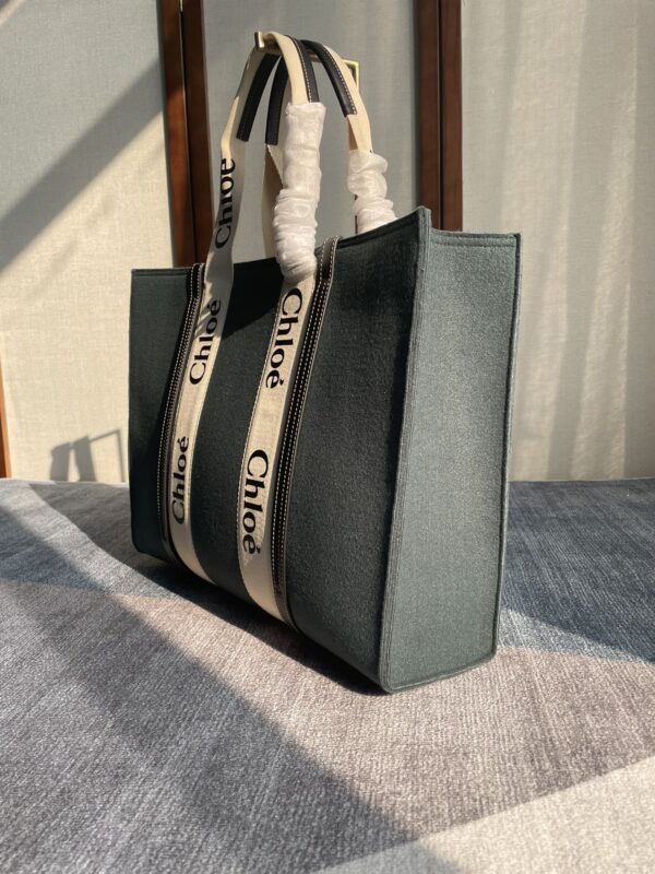 Chloe Woody Large Tote Bag - Black - Image 5