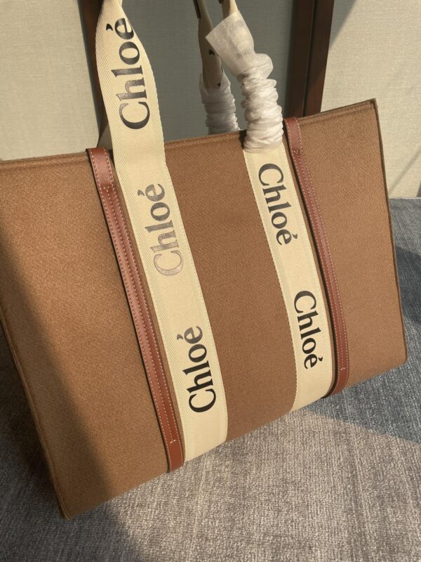 Chloe Woody Large Tote Bag - Brown - Image 4