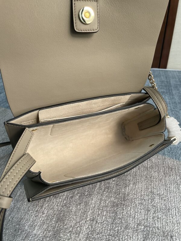 Chloe Faye Medium Size Two-Color Metal Ring Handbag - Gray - Image 2