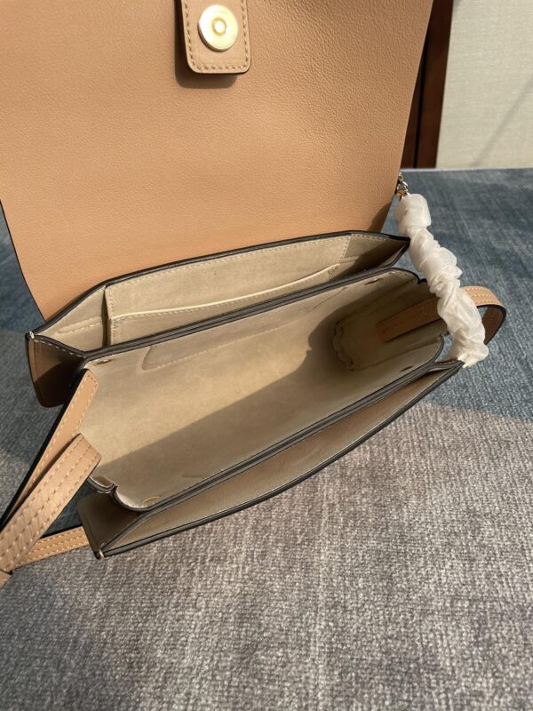 Chloe Faye Medium Size Two-Color Metal Ring Handbag - Cream - Image 2